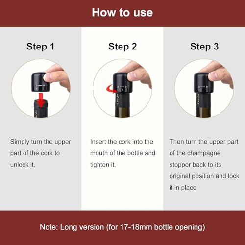 KIPSOME Wine Bottle Stopper, Silicone Wine Preserver with Rotating Switch, Reusable Sealer, Pack of 1 - Image 4