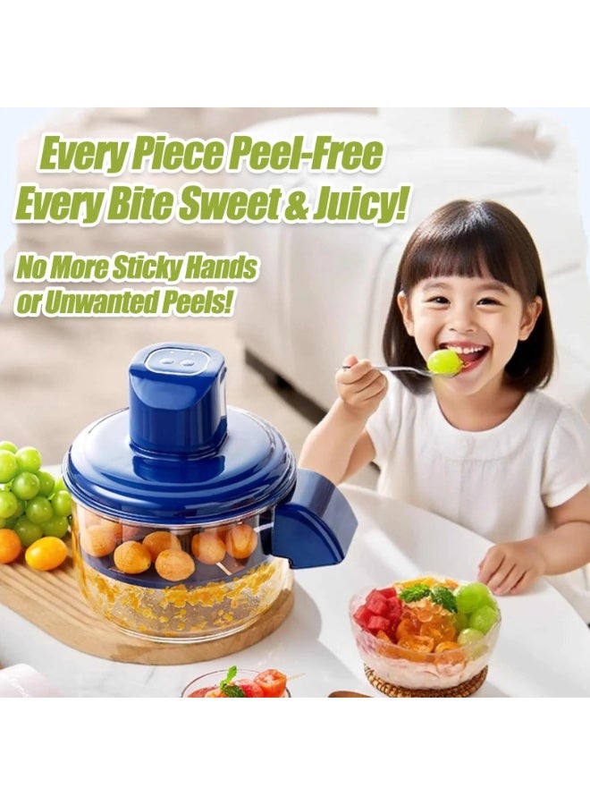 Electric Peeling Machine, Automatic Garlic Peeler Machine for Home Kitchen, Rechargeable Electric Baby Fruit Peeling Tool, Multifunctional Peeler for Fruit /Tomatoes/Grape, Blue - Image 4