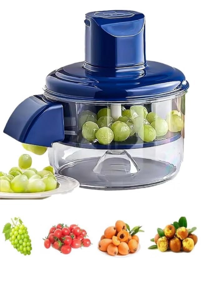 Electric Peeling Machine, Automatic Garlic Peeler Machine for Home Kitchen, Rechargeable Electric Baby Fruit Peeling Tool, Multifunctional Peeler for Fruit /Tomatoes/Grape, Blue - Image 2