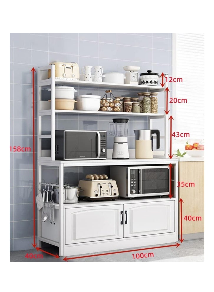 NKX Multipurpose Storage Cabinet Corner Kitchen Sideboard White 100 * 40 * 158cm Wood White - Image 2