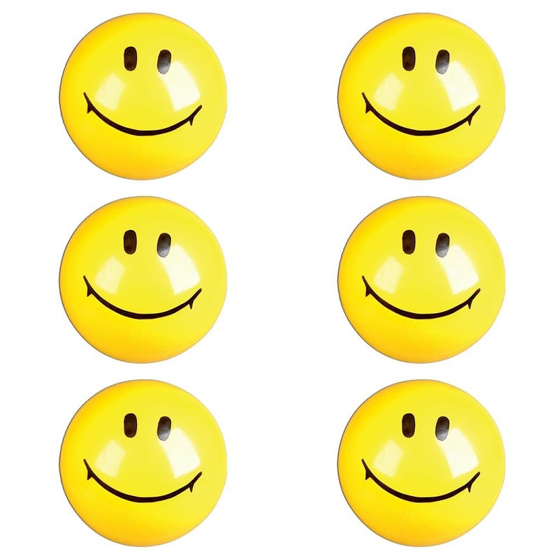 DEEPLITE Yellow Emoji Happy Smiley Face Hand Exercise Stress Ball, Soft Squeeze Stress Relief Sponge Ball, Games Playing Ball (Pack of 8) - Image 1