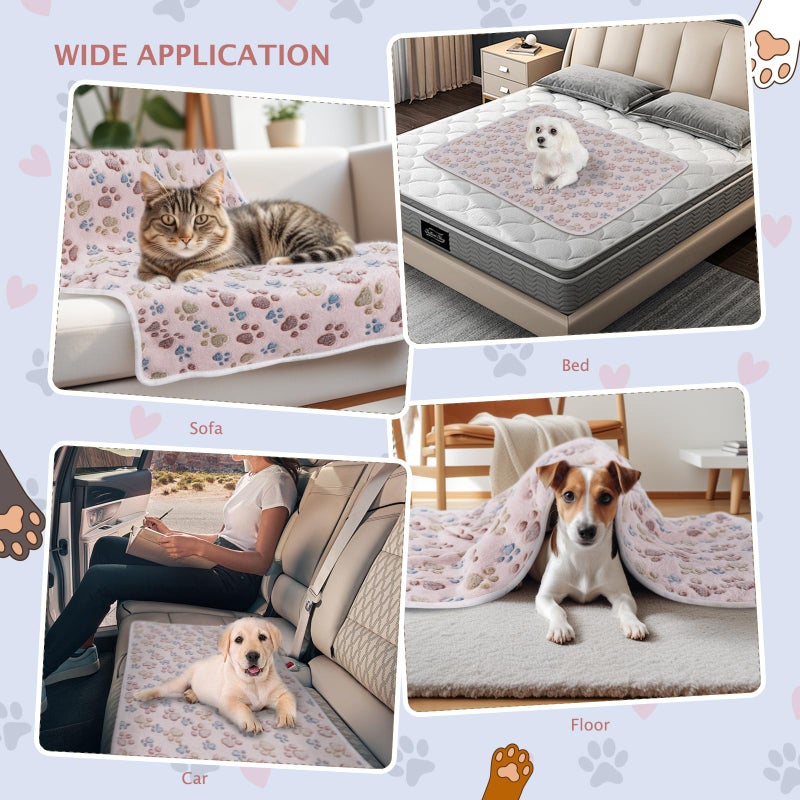 BVAGSS 6 Pack Small Dog Blanket, Super Soft Warm Pet Cover Blankets, Paw Print Puppy Fleece Flannel Blanket for Small Medium Dogs and Cats MW003 - Image 2
