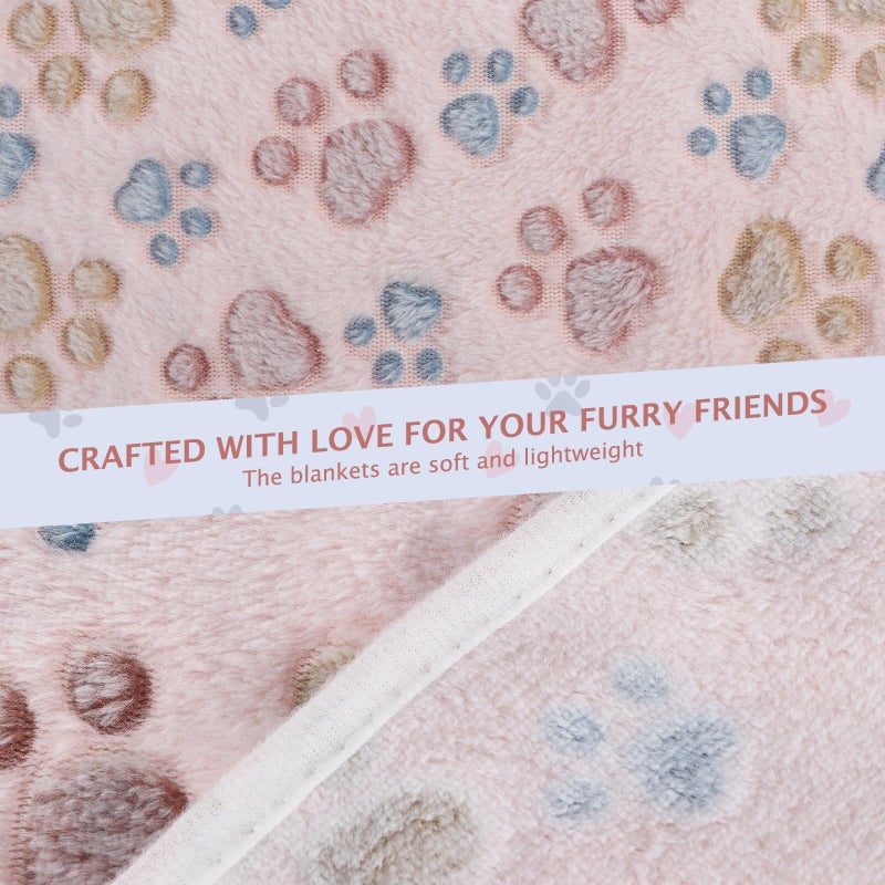 BVAGSS 6 Pack Small Dog Blanket, Super Soft Warm Pet Cover Blankets, Paw Print Puppy Fleece Flannel Blanket for Small Medium Dogs and Cats MW003 - Image 5