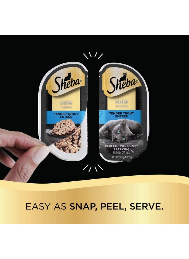 Sheba Perfect Portions Cuts In Gravy Adult Wet Cat Food Trays (24 Count, 48 Servings), Tender Trout Entrée, Easy Peel TwinPack Trays  - Image 3