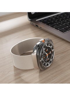 Generic Replacement Band for Samsung Galaxy Watch Ultra 47mm 2024 Band Magnetic Stainless Steel Strap Loop Watch Band Sports Straps (Starlight)  - Image 2