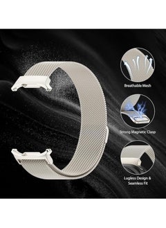 Generic Replacement Band for Samsung Galaxy Watch Ultra 47mm 2024 Band Magnetic Stainless Steel Strap Loop Watch Band Sports Straps (Starlight)  - Image 3