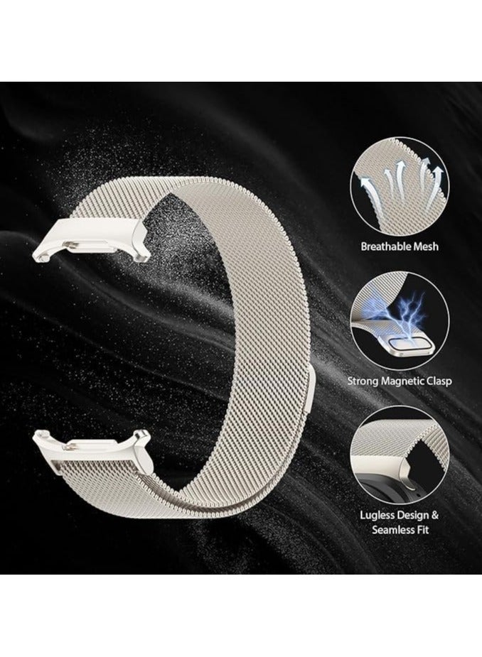 Replacement Band for Samsung Galaxy Watch Ultra 47mm 2024 Band Magnetic Stainless Steel Strap Loop Watch Band Sports Straps (Starlight)  - Image 3