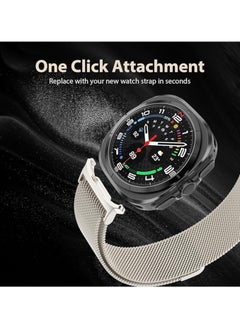Generic Replacement Band for Samsung Galaxy Watch Ultra 47mm 2024 Band Magnetic Stainless Steel Strap Loop Watch Band Sports Straps (Starlight)  - Image 5