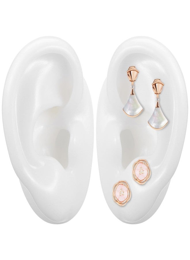 UKCOCO Silicone fake Ear, Model Soft Earmold Ear Displays Earphone Earrings Jewelry Show Props for Displays Practice Teaching Tool 1 Pair- - Image 1