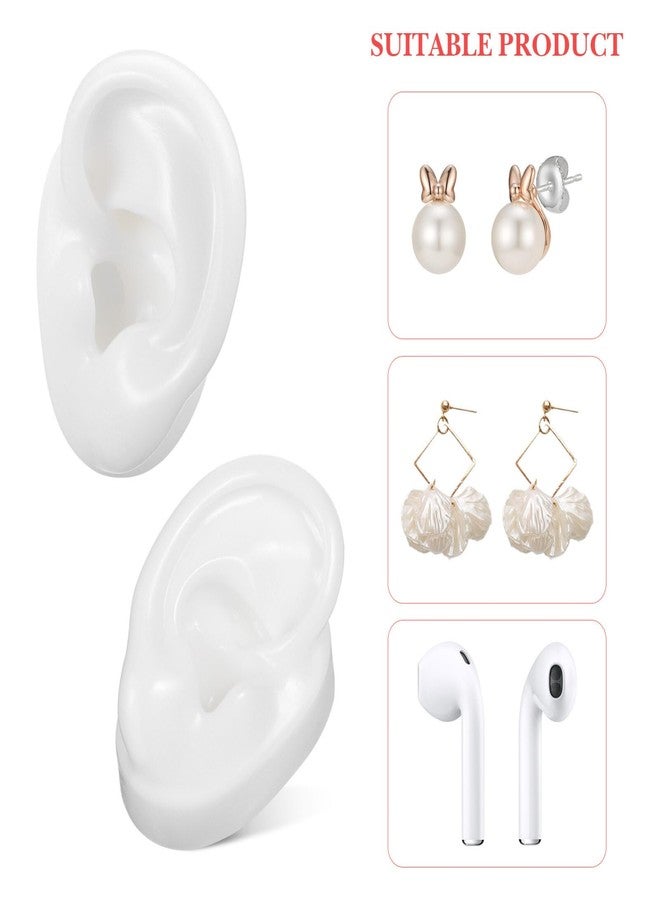 UKCOCO Silicone fake Ear, Model Soft Earmold Ear Displays Earphone Earrings Jewelry Show Props for Displays Practice Teaching Tool 1 Pair- - Image 2