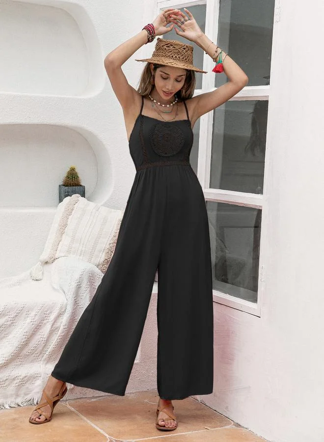 Take Two Take Two Lace Detail Wide Leg Cami Jumpsuit