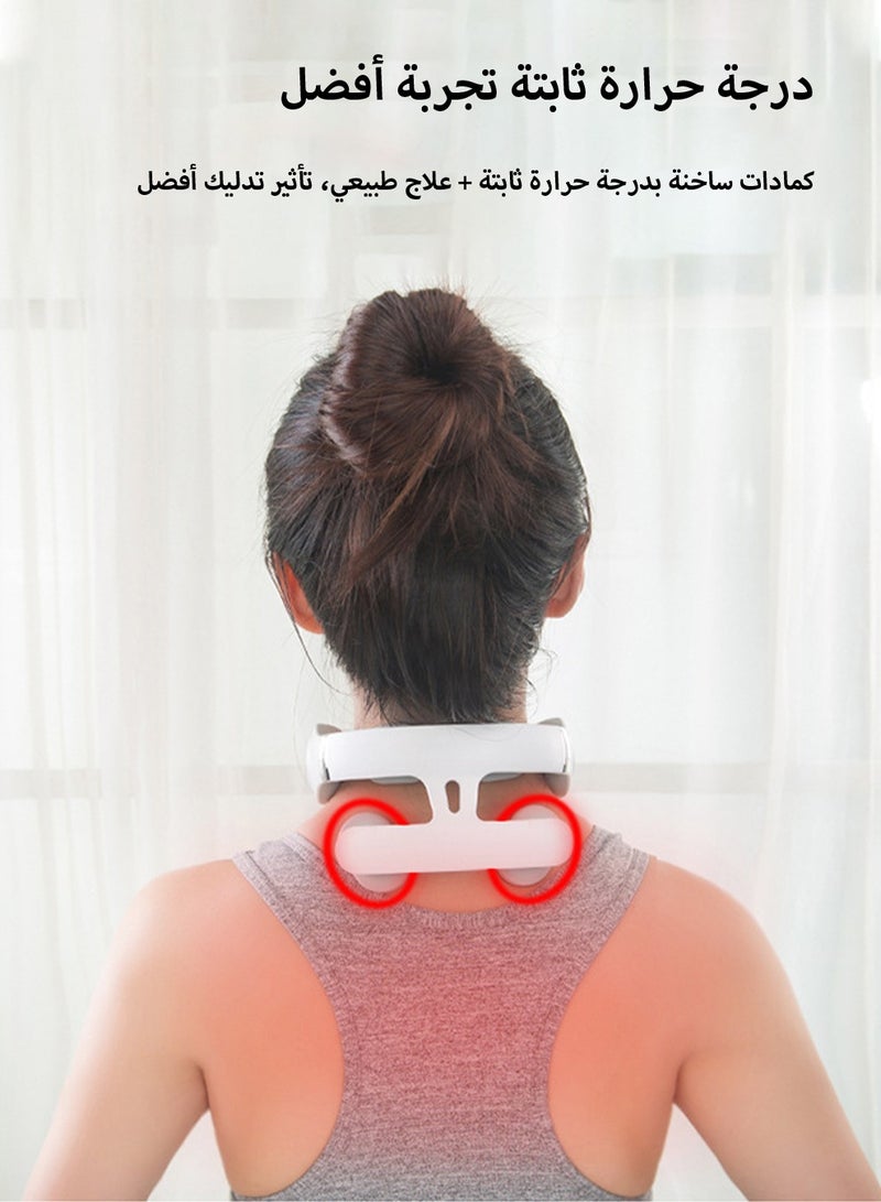 Arabest Neck Massager for Neck Pain Intelligent Portable Neck Massager with Heat Function USB Charging Neck Relax Massager Massage at Home Outdoor for Women and Men - Image 2