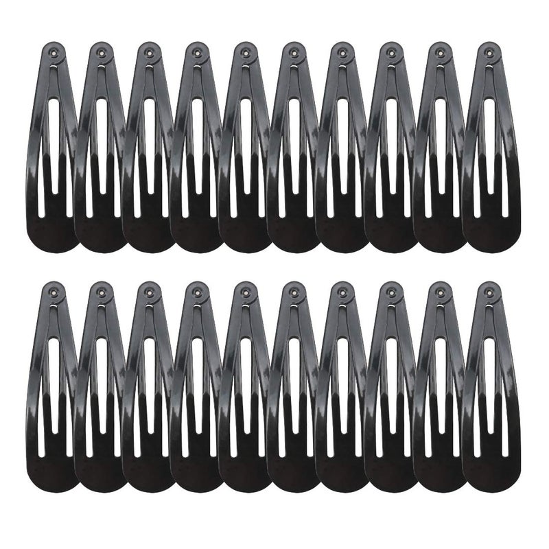 20 Pieces Black Color 27 Big Size No Slip Metal Snap Hair Clips Women Barrettes Large Hair Pins