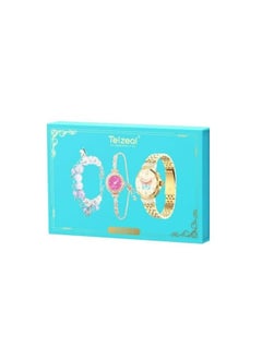 Telzeal Telzeal LOLA 3 Round Ladies Smart Watch with Analog Watch, Additional Strap Bracelet Combo (Gold)  - Image 1