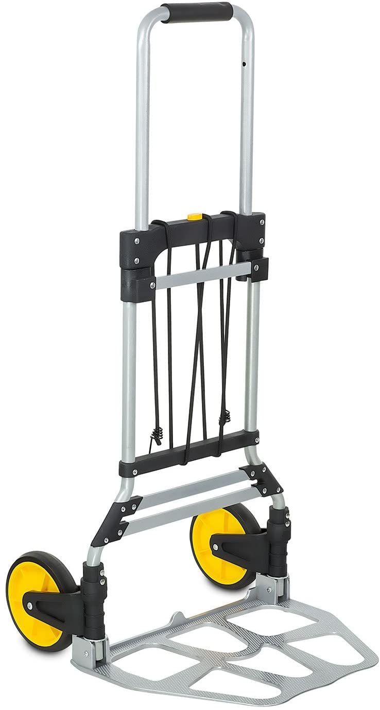 Mount Plus Mount Plus A1 Compact Folding Hand Truck and Dolly with Capacity of 264lbs  Aluminum HeavyDuty Luggage Trolley Cart with Telescoping Handle and Rubber Wheels  Good for Indoor Outdoor Moving Travel 