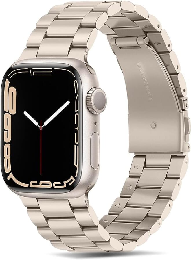 Next Next store Metal Band Compatible with Apple Watch Band 42-44-45-49 Ultra Series SE Series 6/5/4/3/2/1 Stainless Steel Strap for iWatch (Starlight)