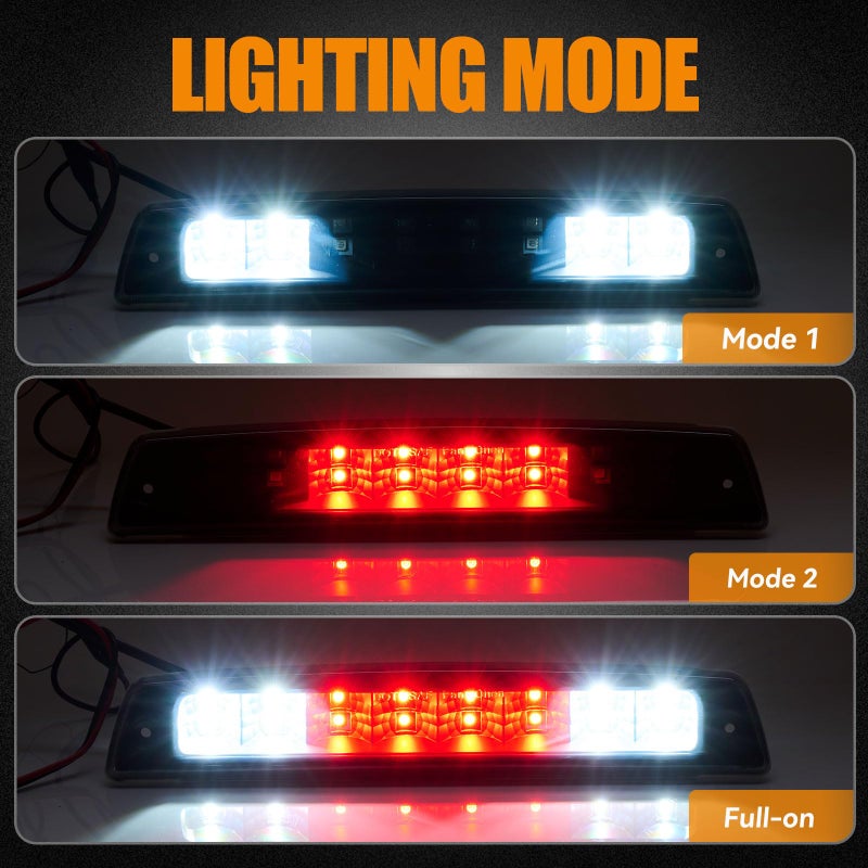Cxdar Third 3rd Brake Light LED for 1994-2001 Dodge Ram 1500, High Mount Rear Brake Lights Assembly for 94-02 Ram 2500 3500, Waterproof Center Cab Cargo Lamp Stop Light - Image 2