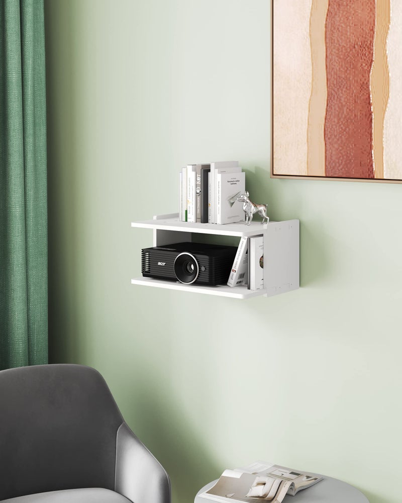 AREAJD Projector Shelf for Wall Floating Projector Wall Mount Game Shelf for Xbox one SX Series S Holder Stand Accessories White - Image 2