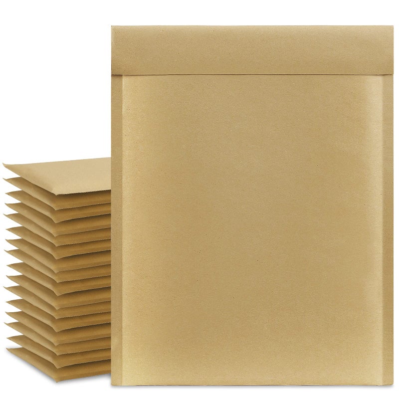 UCGOU Natural Kraft Bubble Mailers 8.5x12 Inch 25 Pack Usable Size 8.5x11 Brown Padded Envelope #2 Mailing Package Self Sealing Tear Resistant Boutique Bulk Shipping Bag for Jewelry Makeup Supplies - Image 1