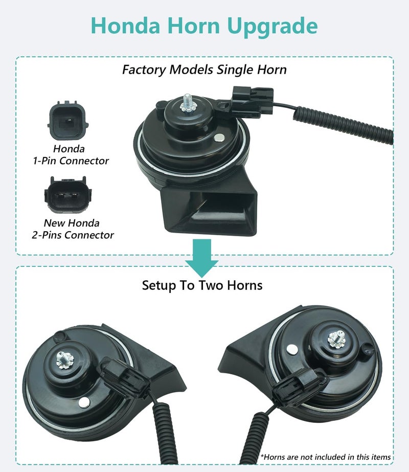 NEOGET Dual Horn Upgrade Kit for Honda HR-V, Fit, and Civic - High & Low Tone Snail Horns with Wiring Harness - Image 3