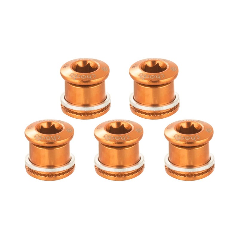 Chooee Double Chainring Bolts,M8 Steel Chain Ring Bolts Set Orange - Image 3