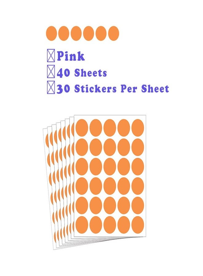 Hcode 1 Inch Color Coding Label Price Stickers - Garage Sale Blank Yard Sale Round Permanent Adhesive Dots - 1200Pcs (Orange) - Image 2