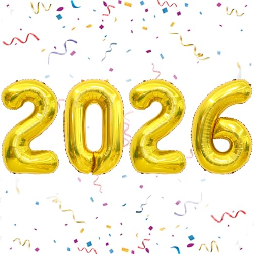 YOUDICT 2026 Balloons Gold Number Balloons 40 Inch New Years Balloons for 2026 New Years Graduation Decorations Home Office Decoration - Image 1