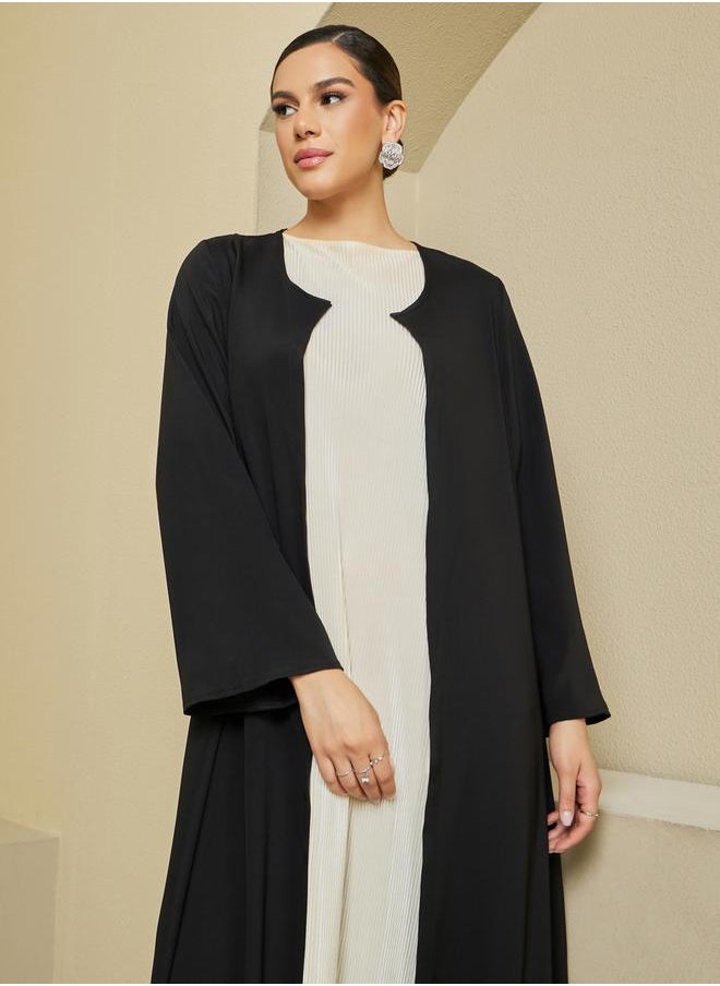 Styli Regular Fit Front Open Crepe Abaya  - Image 4