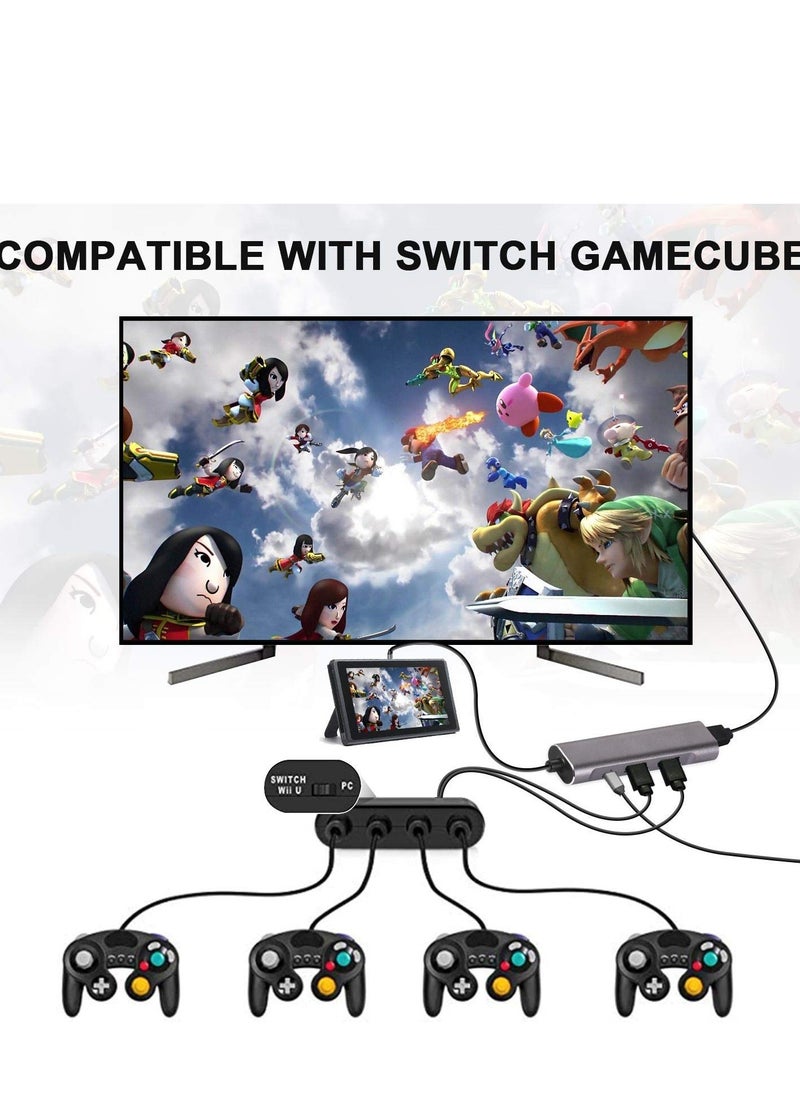 Generic - 4-in-1 USB-C to HDMI Digital AV Hub for Nintendo Switch OLED, PC Charging, Samsung DeX, and Travel TV Docking Station - Supports 4K HDMI Output and USB 3.1. - Image 1