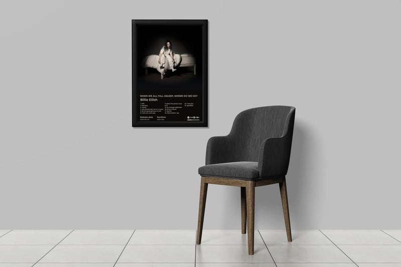 BLINKART BLINKART Billie Eilish WHEN WE ALL FALL ASLEEPWHERE DO WE GOPopular Music Album Hanging Wall13x10inch Decoration Home Bedroom Living Room Aesthetics Artworks Spotify Song Link QR Code Photo Frame  - Image 5