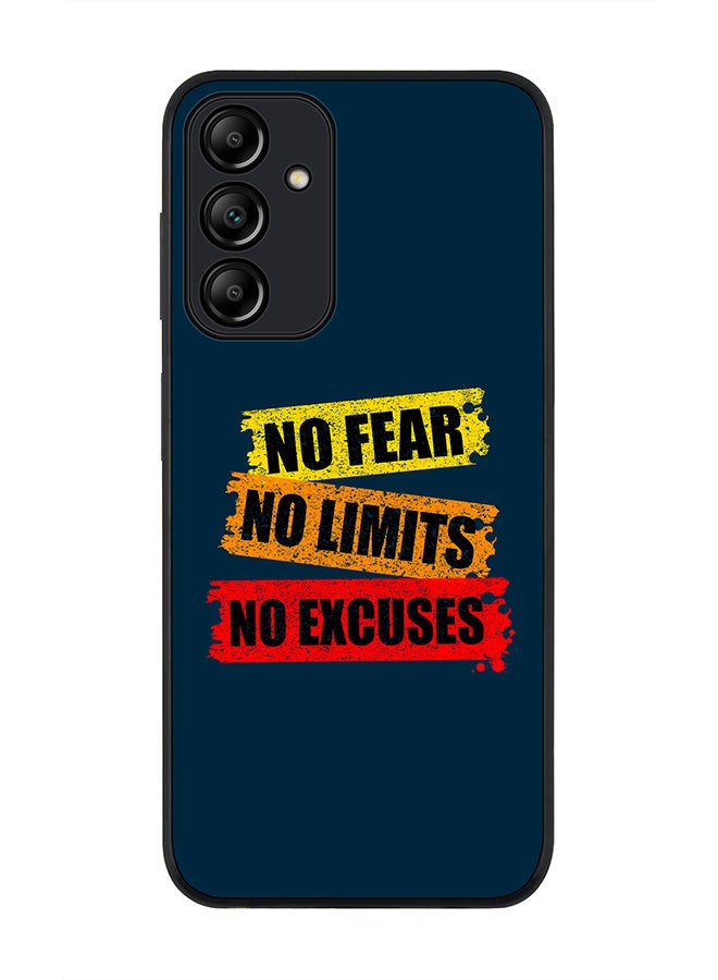 Stylizedd Rugged Black edge case for Samsung Galaxy A15 / A15 5G, Slim fit Soft Case Flexible Anti Drop TPU Gel Thin Cover- No Fear Limits Excuses - Image 1