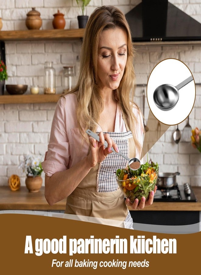 oruola ملعقتان قياس من أورولا، سعة كل منهما ملعقة صغيرة (5 مل)، بمقبض طويل، مصنوعة من الفولاذ المقاوم للصدأ، لقياس دقيق للمكونات السائلة والجافة، والقهوة المطحونة، للطبخ والخبز. - Image 4