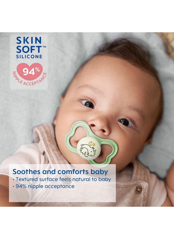MAM Mam Air Night Pacifiers (1 Sterilizing Pacifier Case) Mam Sensitive Skin Pacifier 6+ Months Glow In The Dark Pacifier Best Pacifier For Breastfed Babies Baby Boy Pacifiers 6 16 2 Ct (Pack Of 1)  - Image 5