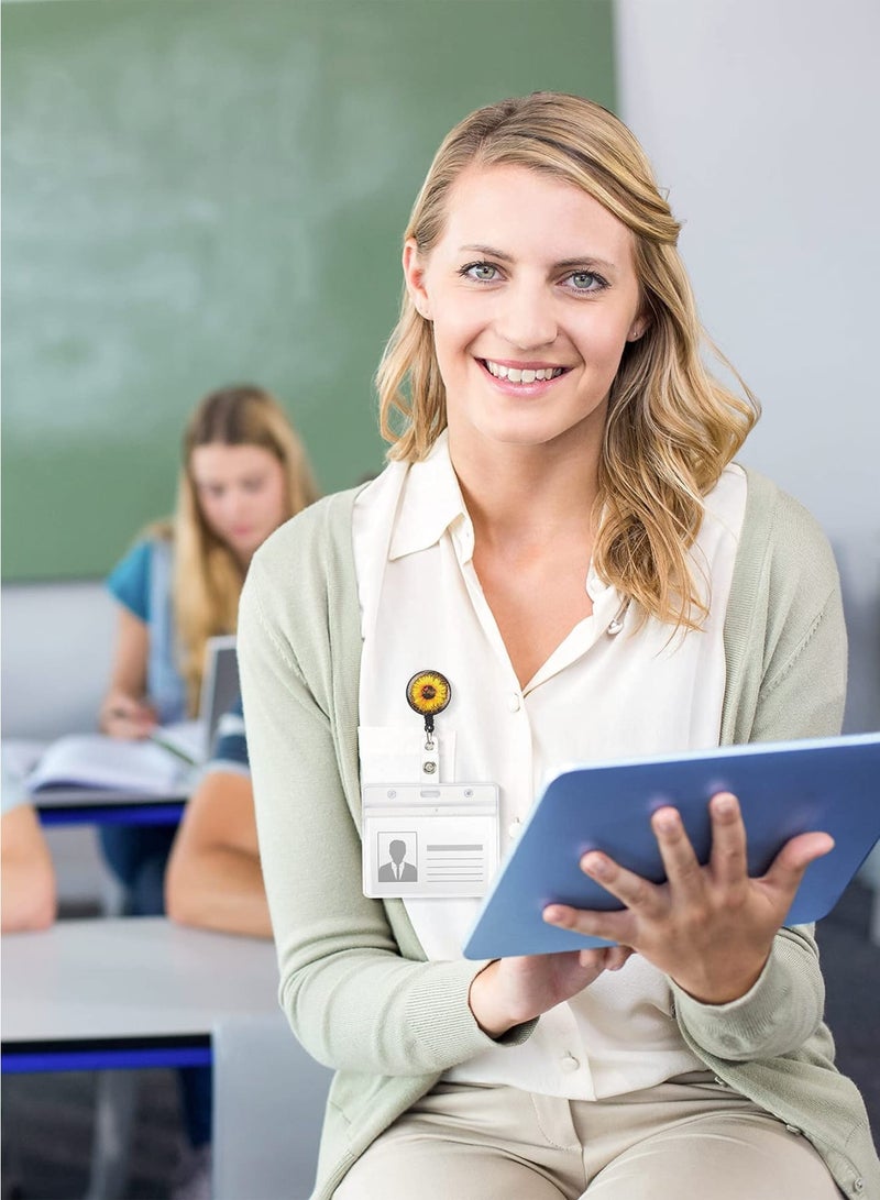 Zikra Badge Reel, Retractable Badge Holder Carabiner Reel Clip on ID Card Holders Pack of 4, Sturdy Plastic Snap Strap - Image 3