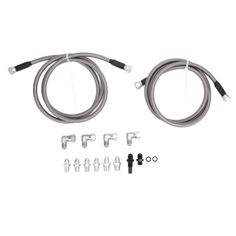 Transmission Cooler Line Kit: AN6 Size Stainless Steel PTFE Hose - Leakproof Construction Enhanced Cooling Efficiency for Towing Trucks SUVs & Universal Transmission Replacement - Image 1