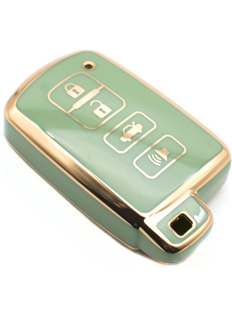 Key Fob Cover Compatible with Toyota Avalon Camry Corolla RAV4 Sequoia Highlander 4Runner Land Cruiser Smart 4 Buttons TPU Remote Keyless Key Fob Case Protection Shell Accessories, Green - Image 1