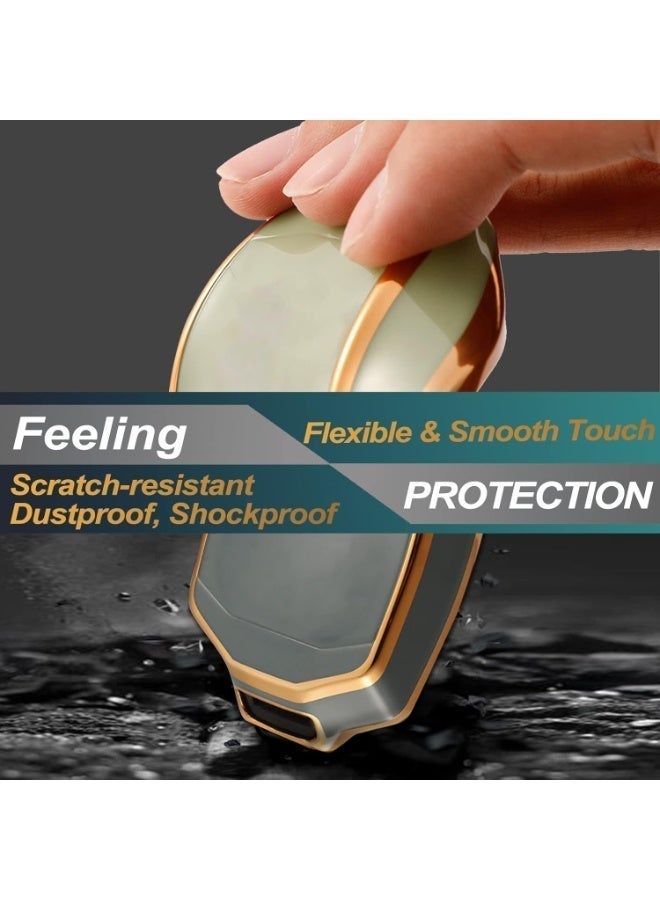 Key Fob Cover Compatible with Toyota Avalon Camry Corolla RAV4 Sequoia Highlander 4Runner Land Cruiser Smart 4 Buttons TPU Remote Keyless Key Fob Case Protection Shell Accessories, Green - Image 3