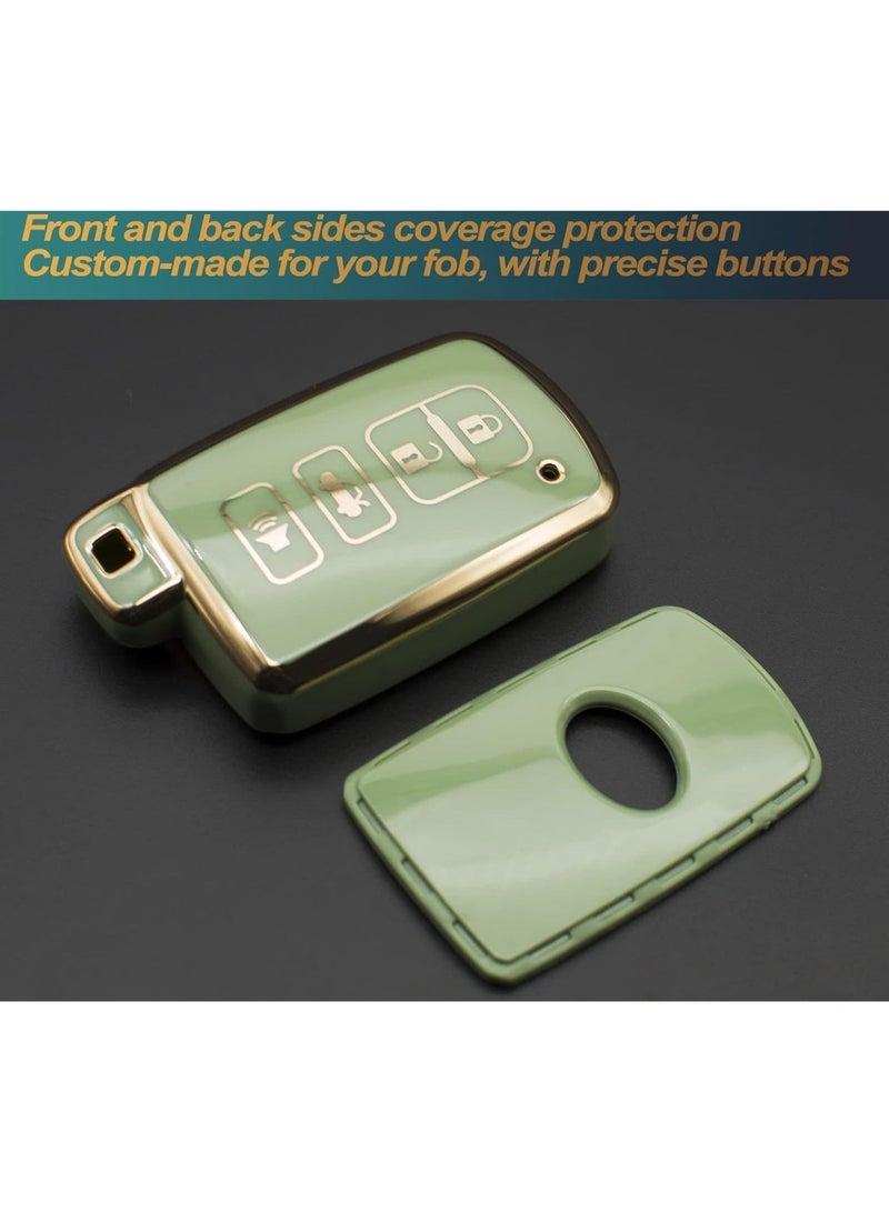Key Fob Cover Compatible with Toyota Avalon Camry Corolla RAV4 Sequoia Highlander 4Runner Land Cruiser Smart 4 Buttons TPU Remote Keyless Key Fob Case Protection Shell Accessories, Green - Image 4