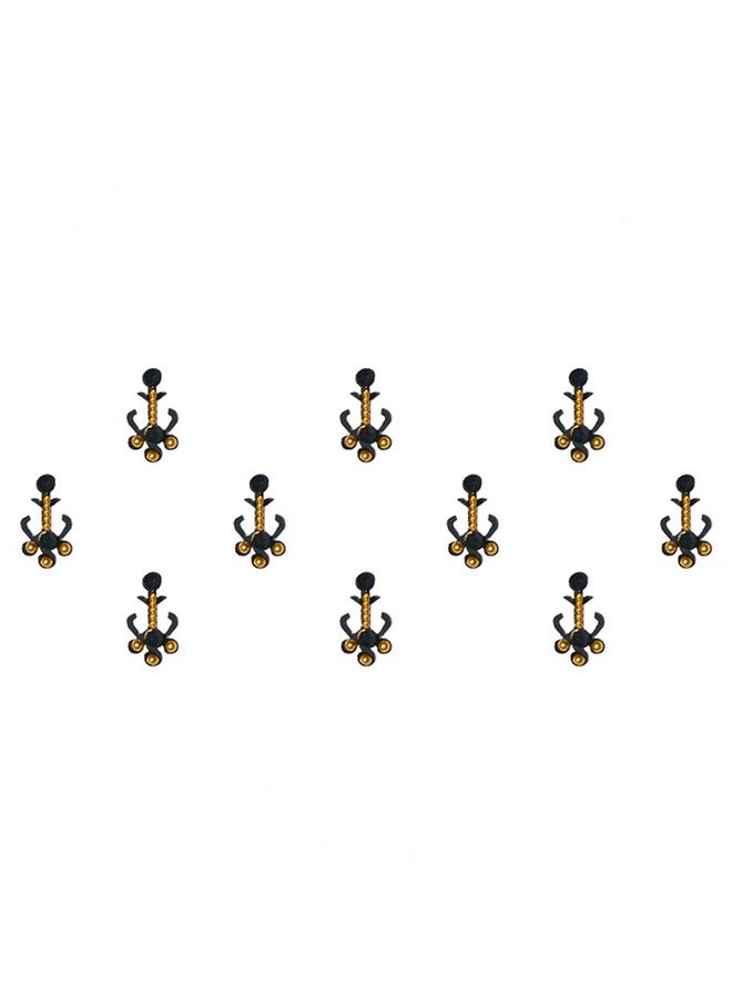 Comet Busters Black Bindi With Gold Beads (BIN752) - Image 1