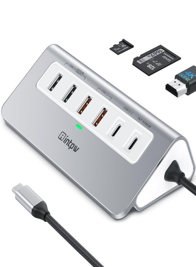 Intpw USB C Hub 10Gbps, 9-in-1 Docking Station with HDMI 4K@60HZ, 3 USB 3.2 10Gbps Data, PD 100W, 2 USB-A 2.0, SD/TF Port for iPhone 16/15, MacBookAir/Pro - Image 1