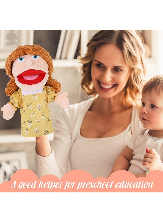 Shappy 12 Pcs Family Hand Puppets 12 Inch Plush Hand Puppet Toys Grandparents Mom Dad Son Daughter Family Members Hand Puppets with Movable Mouth for Girls Boys Storytelling Role Play School Teaching - Image 5