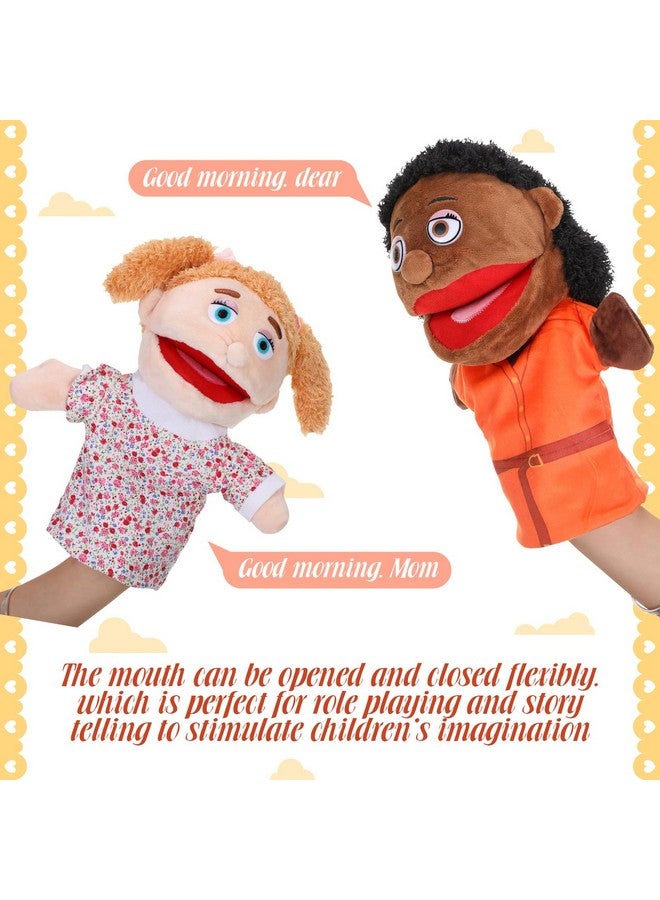 Shappy 12 Pcs Family Hand Puppets 12 Inch Plush Hand Puppet Toys Grandparents Mom Dad Son Daughter Family Members Hand Puppets with Movable Mouth for Girls Boys Storytelling Role Play School Teaching - Image 4