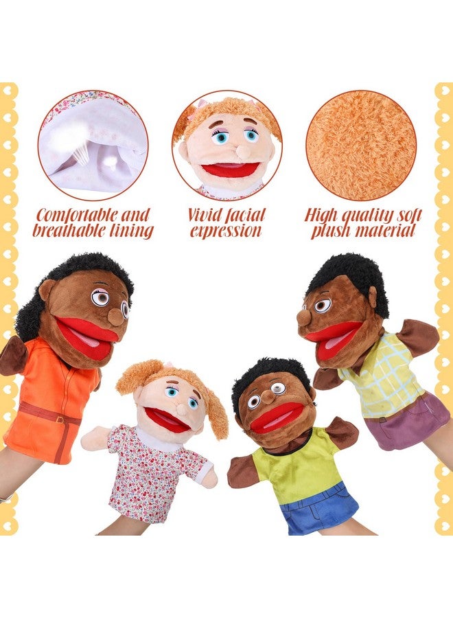 Shappy 12 Pcs Family Hand Puppets 12 Inch Plush Hand Puppet Toys Grandparents Mom Dad Son Daughter Family Members Hand Puppets with Movable Mouth for Girls Boys Storytelling Role Play School Teaching - Image 3