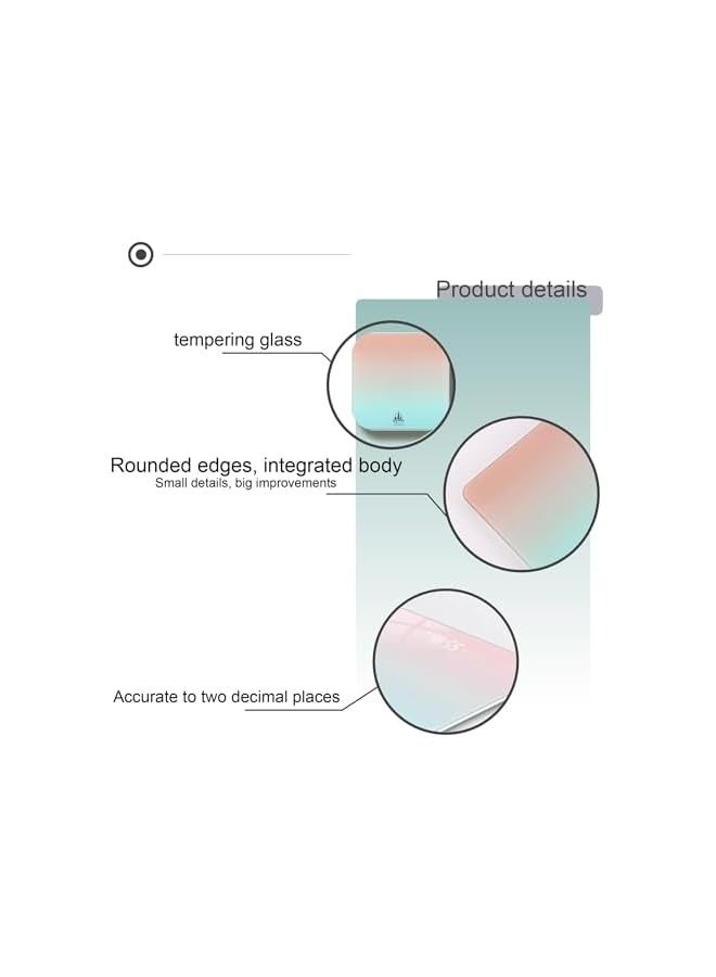 PROMASS Digital Bathroom Scale for Body Weight, Highly Accurate Weighing Scale with High Precision Sensors, LED Clear Display, Modernized, 180kg/396lb, Pink and Blue Gradient, Batteries Included - Image 4