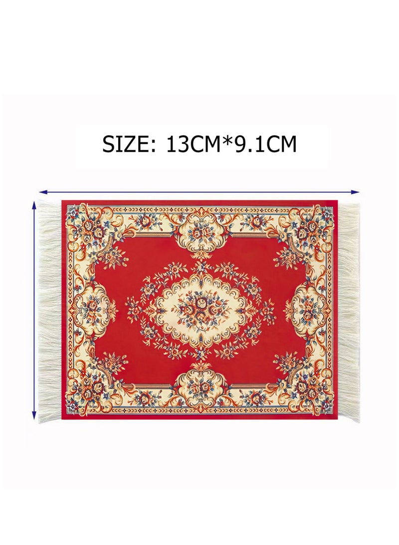 5 قطعة من واقيات الطاولة، سجادة أكواب القهوة، سجادة أكواب الشاي، حصيرة أكواب الطاولة، واقيات طاولة على شكل سجادة، مفارش طاولة، واقيات مشروبات، واقيات بنمط بوهيمي، مقاومة للانزلاق والحرارة للمشروبات. - Image 3