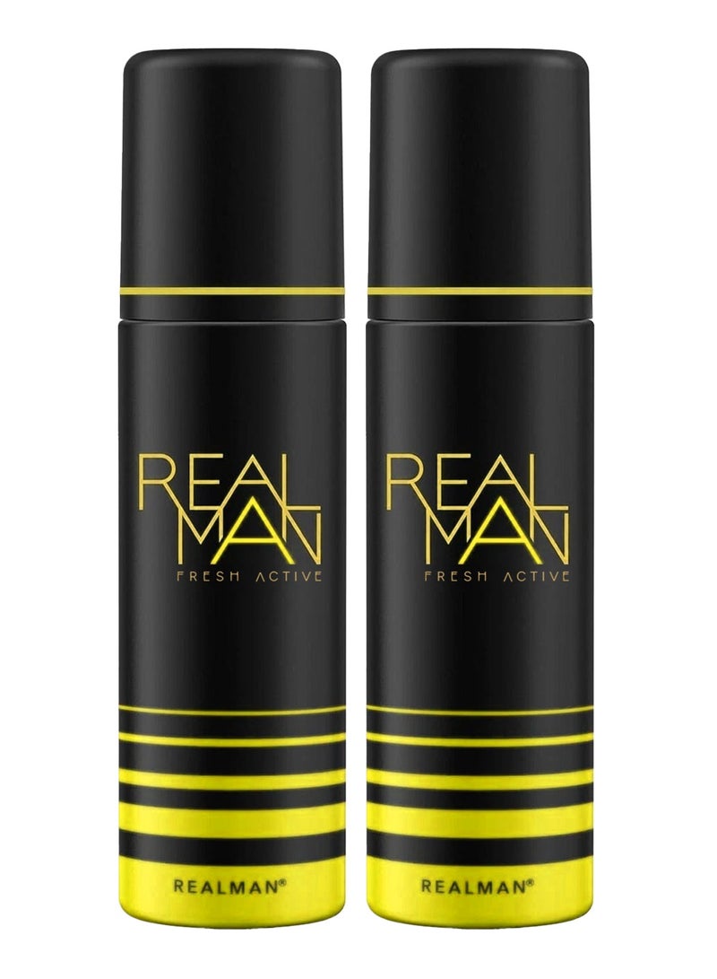 RealMan Deodorant Spray 150ml - FRESH ACTIVE - 2pcs