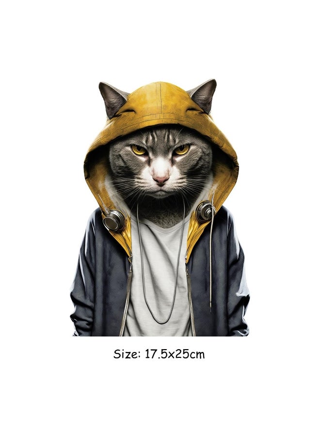 Generic 3D Cat Printing Heat Transfer Sticker Decals Clothes Stickers T-Shirt Heat Press Appliqued Diy Parches Ropa Iron On Patches 