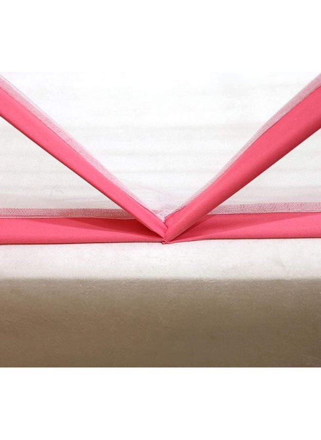 Y&D - Foldable Portable Mosquito Net Fabric Pink/White 1.9x0.8x0.8meter - Image 1