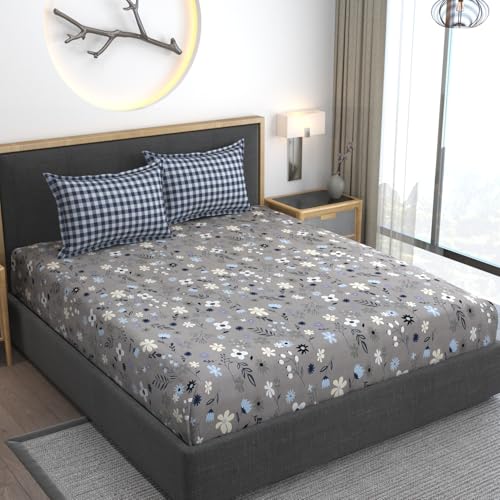 AMEYAA Microfiber Soft Cotton King Size Bedsheet for Double Bed, King Size 108 x108 in, 9 Feet, 275x275 cm | 2 Large Size Pillow Covers Without Joint - Pink, 200 tc - 240 tc - Image 2