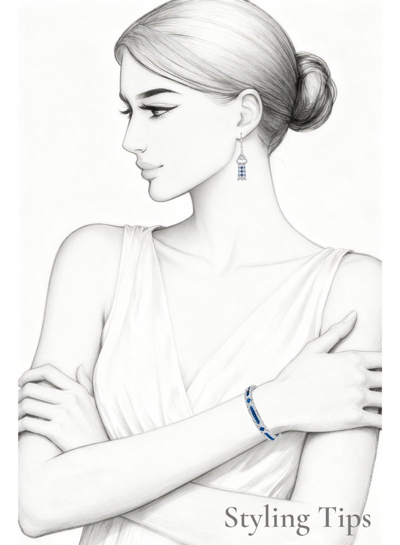 QUAINT Art Deco High Carbon Diamond Royal Satin Ribbon Earrings - Image 4